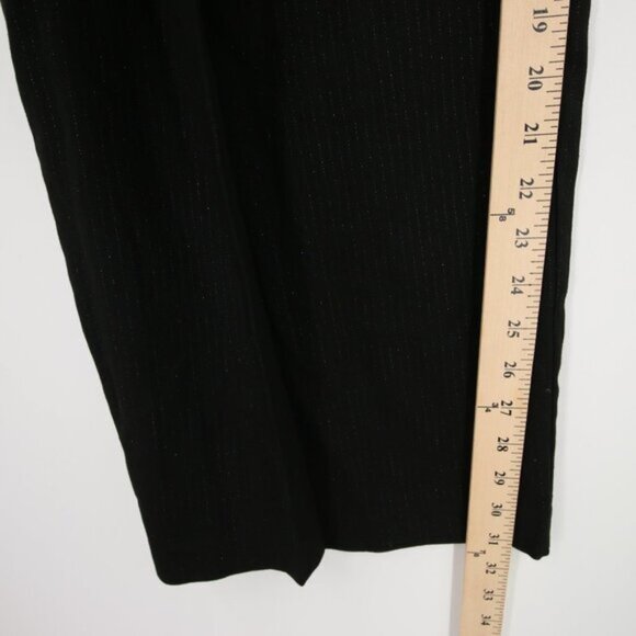 Liz Claiborne Dress Pants 8 Black Striped Pleated Front Pockets High Rise NWT - Picture 6 of 12